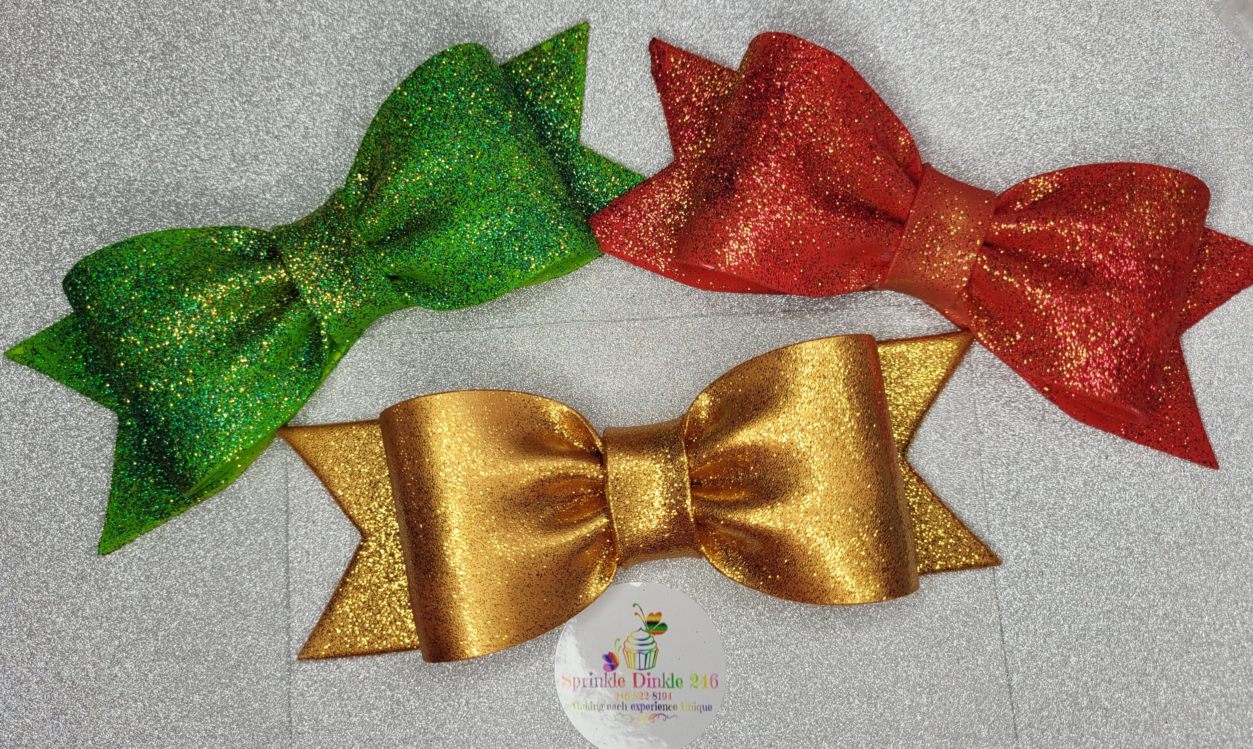 Ms Dinkles Holiday Glitter Bows