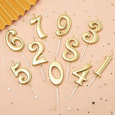 Number Candles - Gold