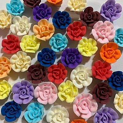 Roses - Royal Icing - 3pk